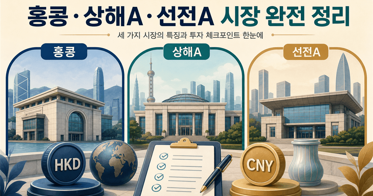 중국 주식 사는 법: 홍콩·상하이A·선전A 구분부터 대표 이미지