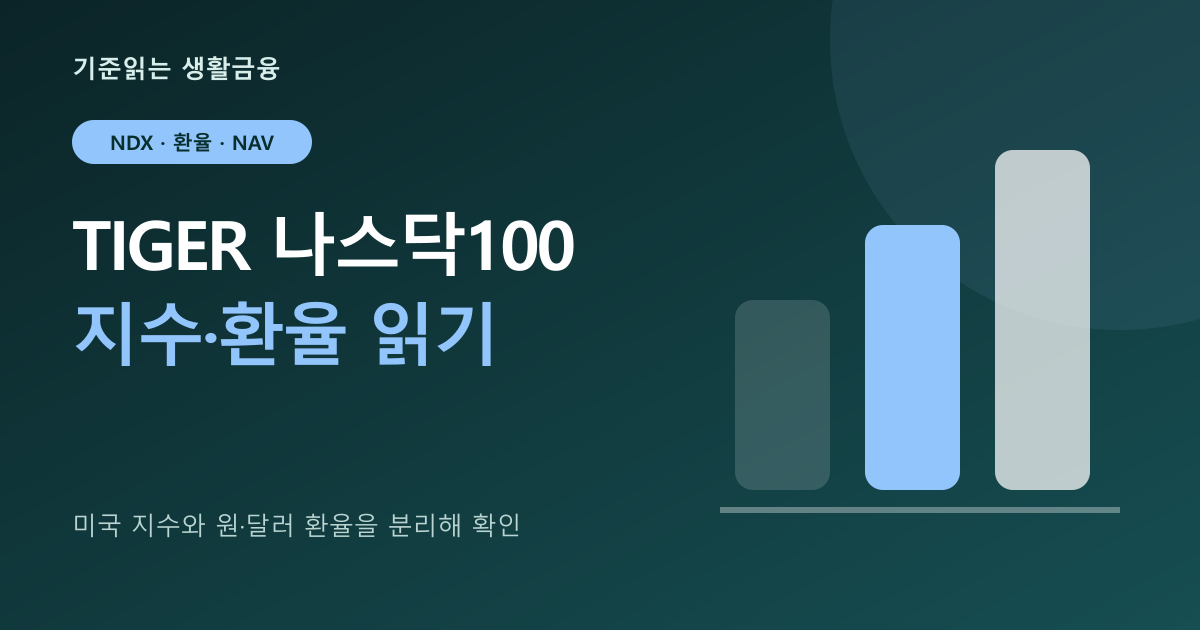 TIGER 미국나스닥100: 지수·환율·NAV를 읽는 순서 대표 이미지